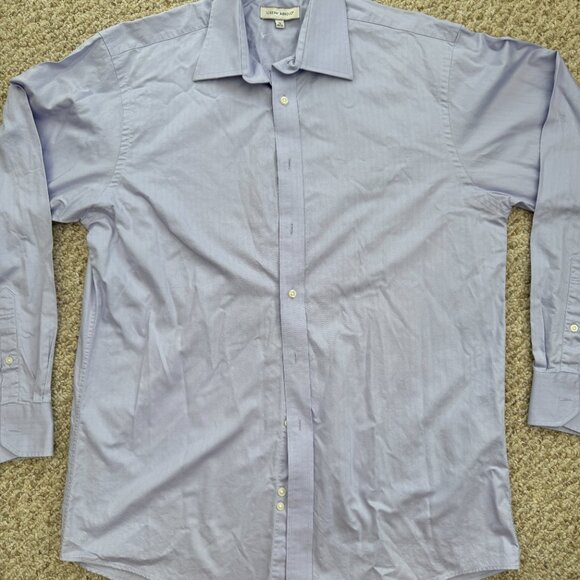 Joseph Abboud Button Front Shirt Mens 16 34/35 Non Iron Lavender - Picture 5 of 7